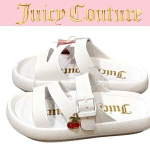Juicy Couture Cashew Dual Strap Slide Sandals w/ Cherry Charm